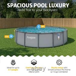 Funsicle 14' x 42 Oasis Round Above Ground Swimming Pool Set, Cool Gray