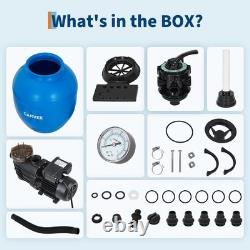 Garvee Sand Filter Pump System Swimming Pool Pump 1/2HP Above/Inground Pool Pump