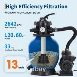 Garvee Sand Filter Pump System Swimming Pool Pump 1/2HP Above/Inground Pool Pump Garvee Sand Filter Pump System Swimming Pool Pump 1/2HP Above/Inground Pool Pump