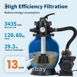 Garvee Sand Filter Pump System Swimming Pool Pump 3/4HP Above/Inground Pool Pump