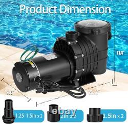 Generic 2HP Swimming Pool Pump In/Above Ground with Motor Strainer Filter Basket