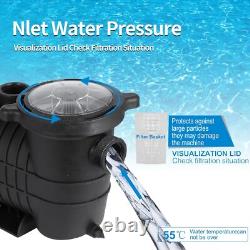 Generic 2HP Swimming Pool Pump In/Above Ground with Motor Strainer Filter Basket
