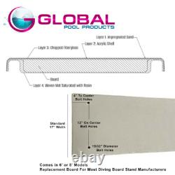 Global Pool Products 6' Grey Diving Board Replacement for Inground Swimming Pool