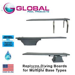 Global Pool Products 8' Grey Diving Board Replacement for Inground Swimming Pool