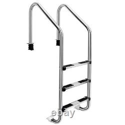 Goplus 3 Step Stainless Steel In-Ground Swimming Pool Ladder With Easy Mount Legs