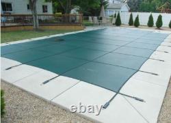Green Mesh Rectangle In-Ground Swimming Pool Safety Cover (Choose Size)