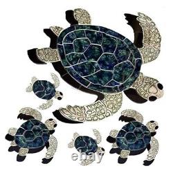 Green Sea Turtle Family Porcelain Pool Mosaic Tiles, Mosaics for Bottom of Pool