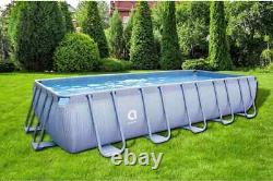 Ground Swimming Pool 18 Foot x 39.5 Inch U Frame Wall Support Gray