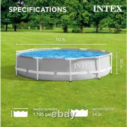 HOT DEAL- INTEX Prism Frame 10ft x 30in Above Ground Swimming Pool Set with Pump