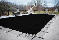 HPI Rectangle BLACK MESH In-Ground Swimming Pool Safety Cover (Choose Size)