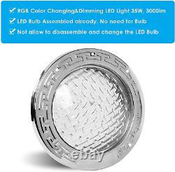 HQUA PN01DC 120V AC LED RGBW Color Change Inground Pool Light, 10 Inch 35W 3000L