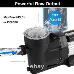 Hayward 1.5HP Above/Inground Swimming POOL PUMP MOTOR 7560GPH 52FT Hmax 110-120V