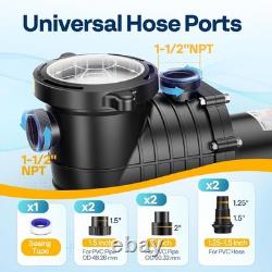 Hayward 1.5HP Swimming Pool Pump In/Above Ground With Motor Strainer Filter Basket