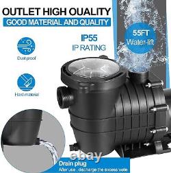 Hayward 2.0 HP 6800 GPH In/Above Ground Swimming Pool Pump with Strainer Basket