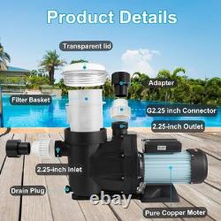 Hayward 2.5HP Pool Pump 8880 GPH Self Priming in/Above Ground Swimming Pool Pump