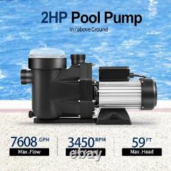 Hayward 2HP Variable 2-Speed Swimming Pool Pump Motor Strainer In/Above Ground