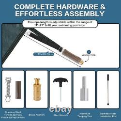 Heavy Duty Mesh Pool Safety Cover for 28x48ft Inground Pools, Green with Hardware