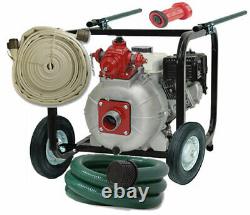 High Performance Portable Fire Pump and Hose System for Pool Wildfire Defense