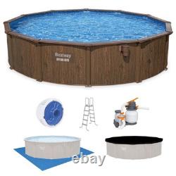Hydrium 18'x52 Round Steel Wall Above Ground Swimming Pool Set, Brown(Open Box)