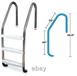 Hydrotools-3 Step In-Ground Swimming Pool Stainless Steel Ladder (Open Box)