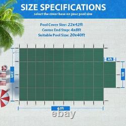 ICOVER Inground Safety Pool Cover with 4x8ft Center End Steps, High Strength