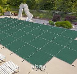 ICOVER Inground Safety Pool Cover with 4x8ft Center End Steps, High Strength