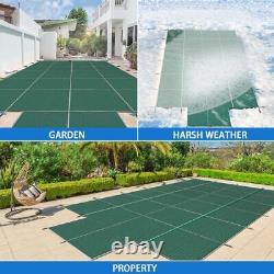 ICOVER Inground Safety Pool Cover with 4x8ft Center End Steps, High Strength