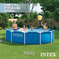 INTEX 28210EP Metal Frame 12 ft x 30 in Above Ground Pool Round Swimming Pool