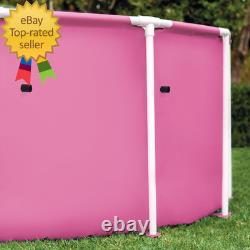 INTEX Metal Frame 8Ft X 30In round above Ground Swimming Pool, Pink