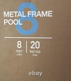 INTEX Round Metal Frame 8ft x 20in Above Ground Swimming Pool Set, Blue