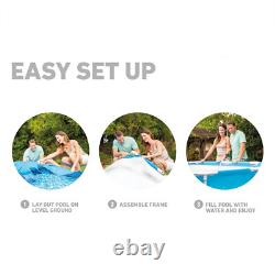 INTEX Round Metal Frame 8ft x 20in Above Ground Swimming Pool Set, Blue