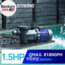 In/Above Ground Pool Pump High Flow Self Primming Swimming Pool Pump, Matta Blue