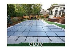 In-Ground Swimming Pool Safety Cover 2-Ply Rectangle Polypropylene Blue Mesh