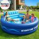 Inflatable Pool With Seats And Headrest, Oversized Thickened Large Blow Up Pool F