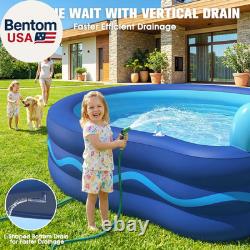Inflatable Pool with Seats and Headrest, Oversized Thickened Large Blow up Pool f