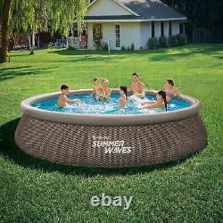 Inflatable Swimming Pool 15 Ft Quick Set Round Backyard Family Kid Summer Adult
