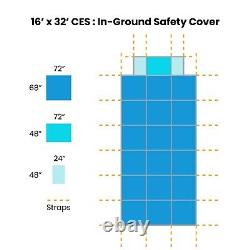 Inground Mesh Safety Pool Cover Rectangle with optional Center End Step