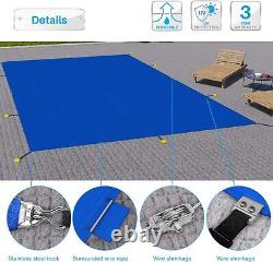 Inground Pool Cover Rectangle Blue Safety Winter Cover Yard Garden Swimming Pool