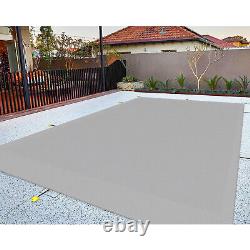 Inground Pool Cover Rectangle Gray Safety Winter Cover Yard Garden Swimming Pool