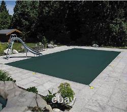 Inground Pool Cover Rectangle Green Winter Mesh Pool Cover Home Swimming Pool PP