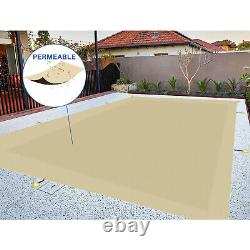 Inground Pool Cover Rectangle Sand Safety Winter Cover Yard Garden Swimming Pool