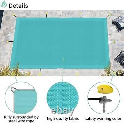 Inground Pool Cover Rectangle Turquoise Winter Cover Yard Garden Swimming Pool