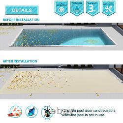 Inground Pool Cover Rectangle Winter Mesh Pool Cover Home Swimming Pool Beige