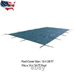 Inground Pool Cover Rectangle Winter Safety Mesh Pool Cover Home Swimming Pool