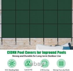 Inground Pool Cover Safety Fits 18x36ft Rectangle Swimming Pool, Mesh Solid Pool