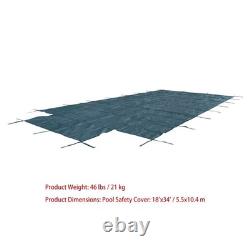 Inground Pool Cover Safety Fits Rectangle Swimming Pool Mesh Solid Pool