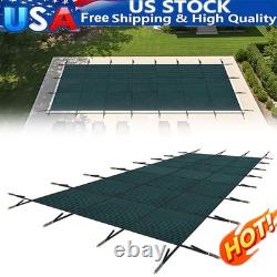 Inground Pool Cover Safety Fits Rectangle Swimming Pool Mesh Solid Pool Cover