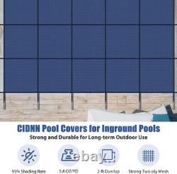 Inground Pool Cover Safety Fits Rectangle Swimming Pool, Mesh Solid Pool Cover f
