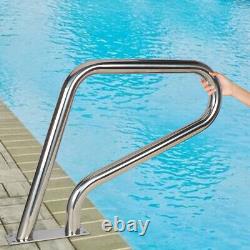 Inground Pool Handrail 304 SS Swimming Pool Hand Rail with Blue Grip Cover