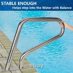 Inground Pool Handrail 304 SS Swimming Pool Hand Rail with Blue Grip Cover